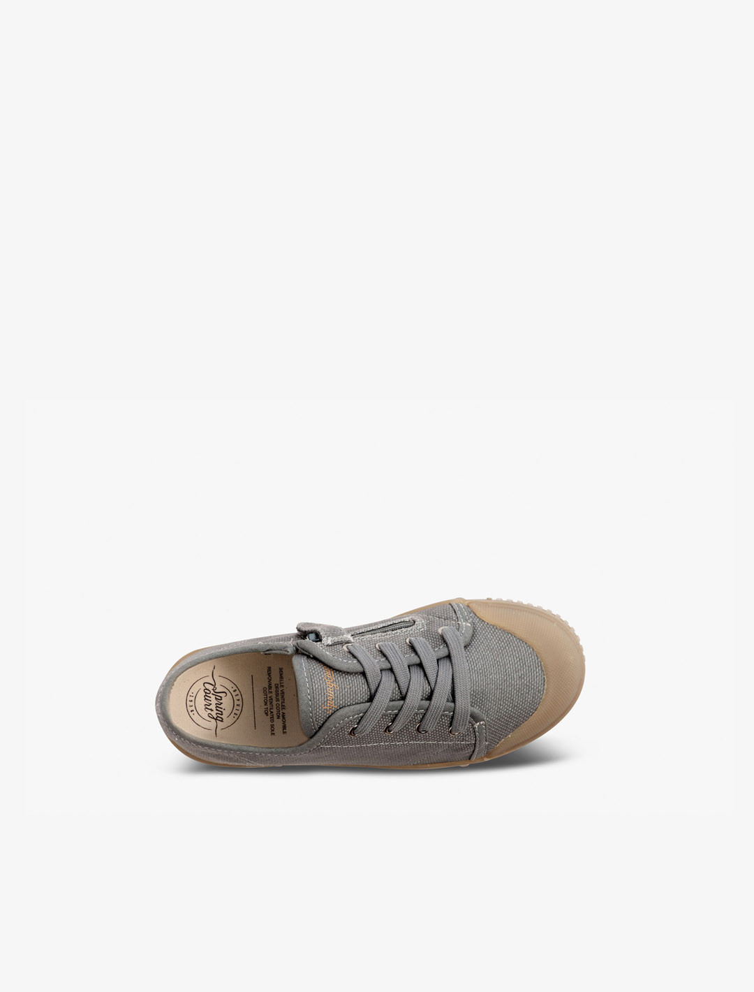 Chaussures enfant Spring Court G2 en coton gris et gomme – vue du dessus