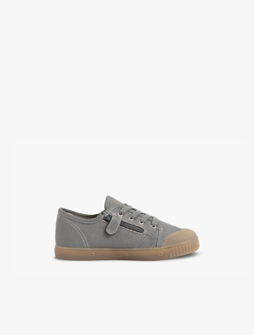 Chaussures enfant Spring Court G2 en coton gris et gomme – vue du côté intérieur