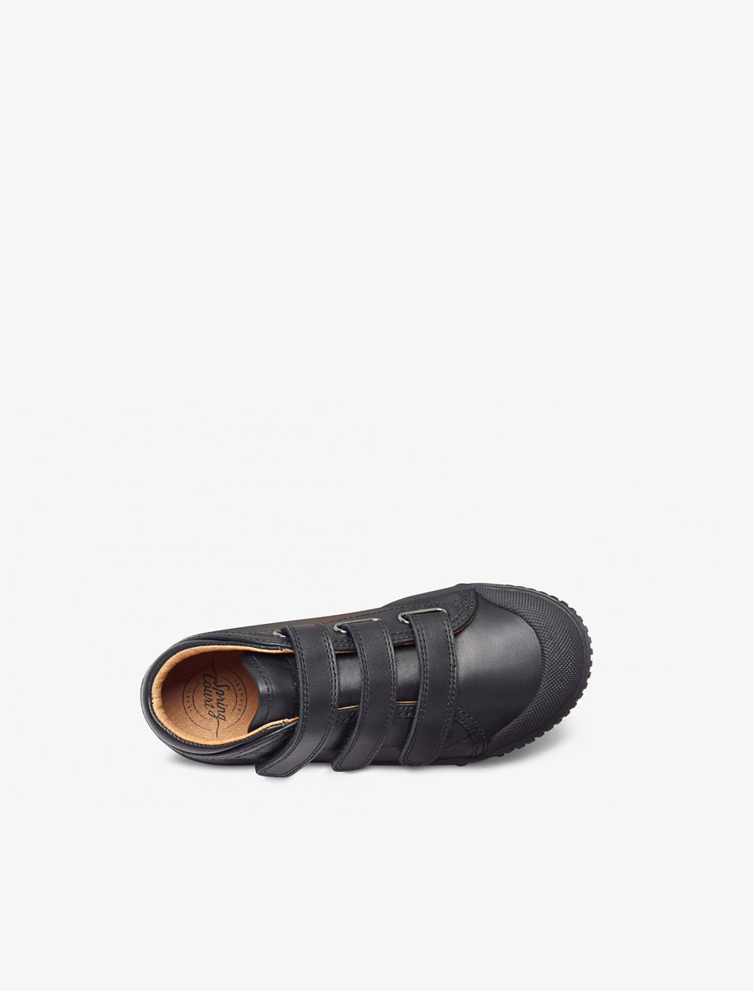 Children’s Spring Court B2 shoes in black leather – top view