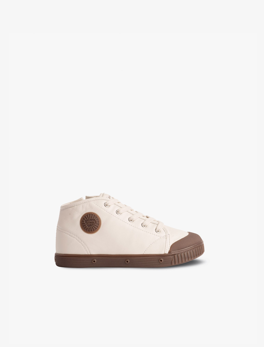 B2 ZIP CUIR Écru et gomme