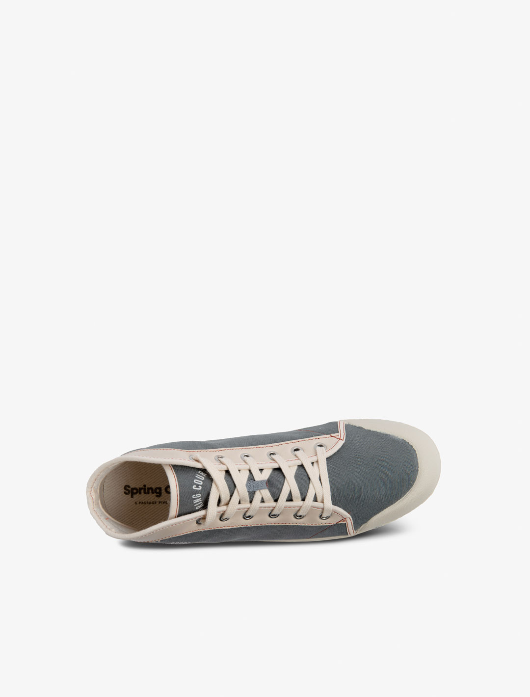 Spring Court T2 grey cotton trainers – top view