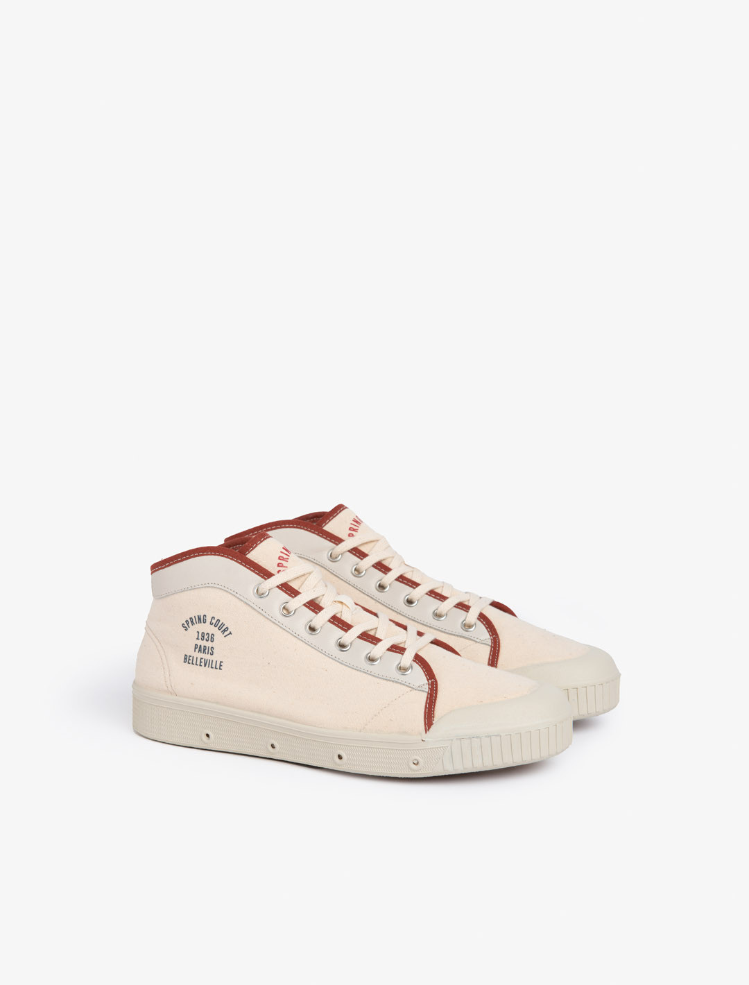 Spring Court T2 basketball shoe in ecru cotton – side view