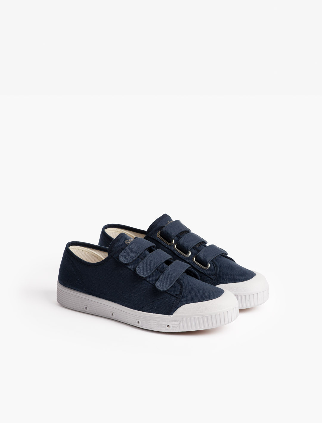 Basket Spring Court G2 à scratch en canvas bleu - vue de 3/4