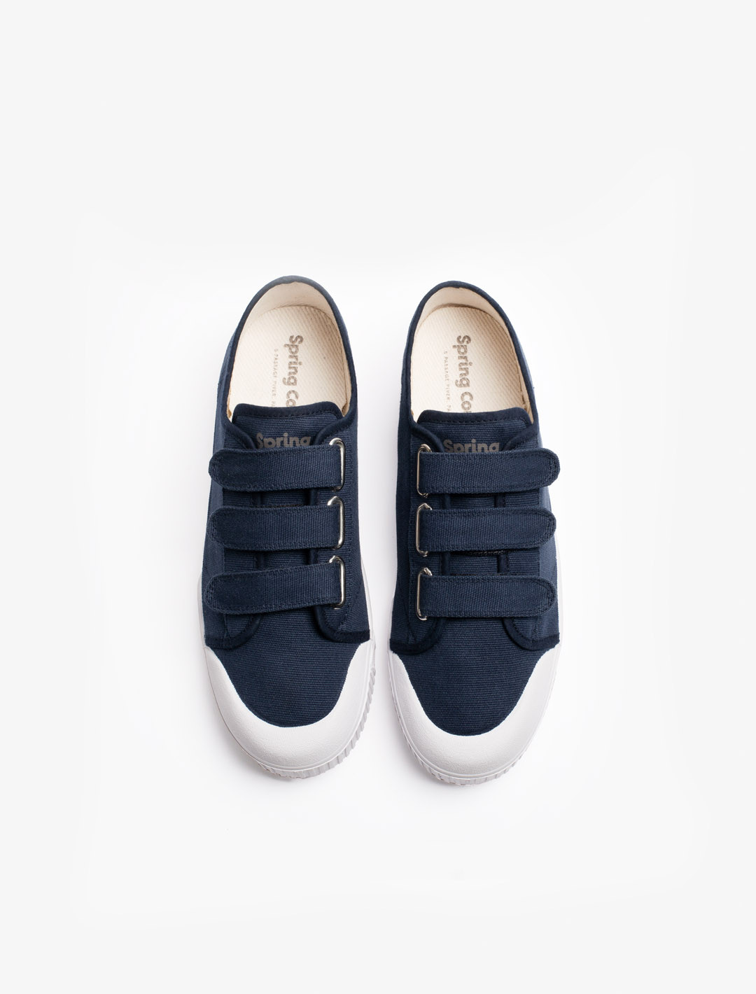 Basket Spring Court G2 à scratch en canvas bleu - vue du dessus