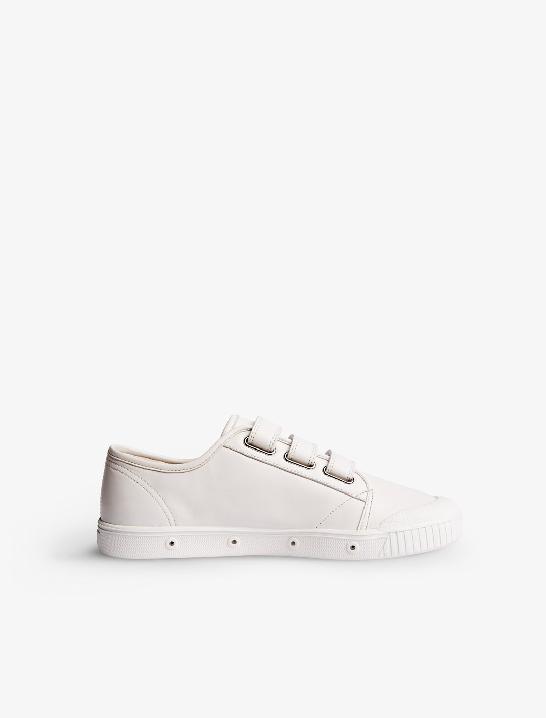 Spring Court M2 velcro leather basket in white - side view