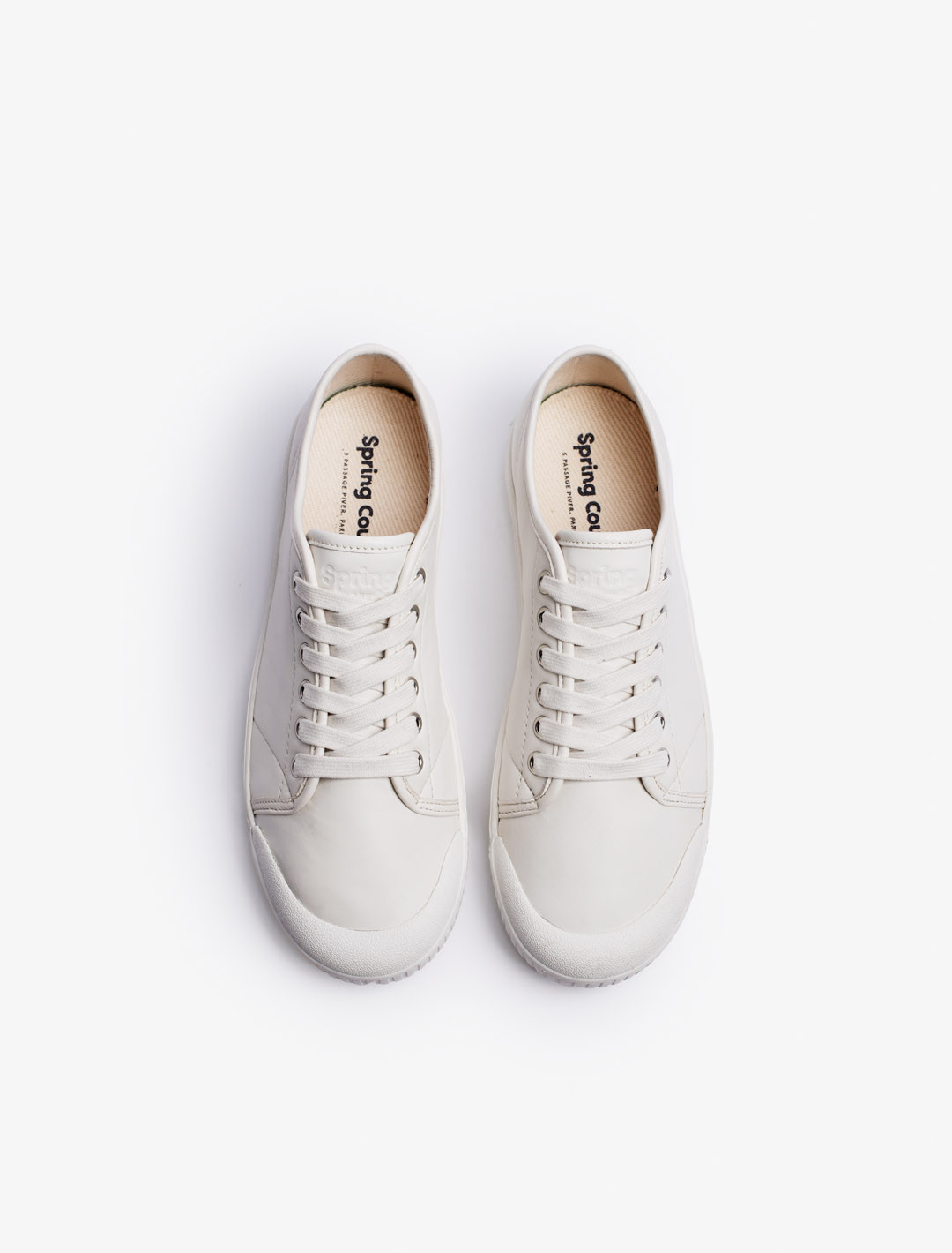 Spring Court G2 leather basket in white - top view