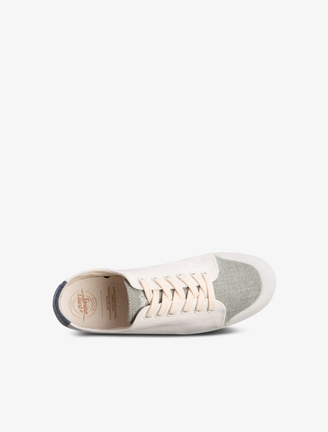 Spring Court G2 sneakers in ecru and grey linen – top view