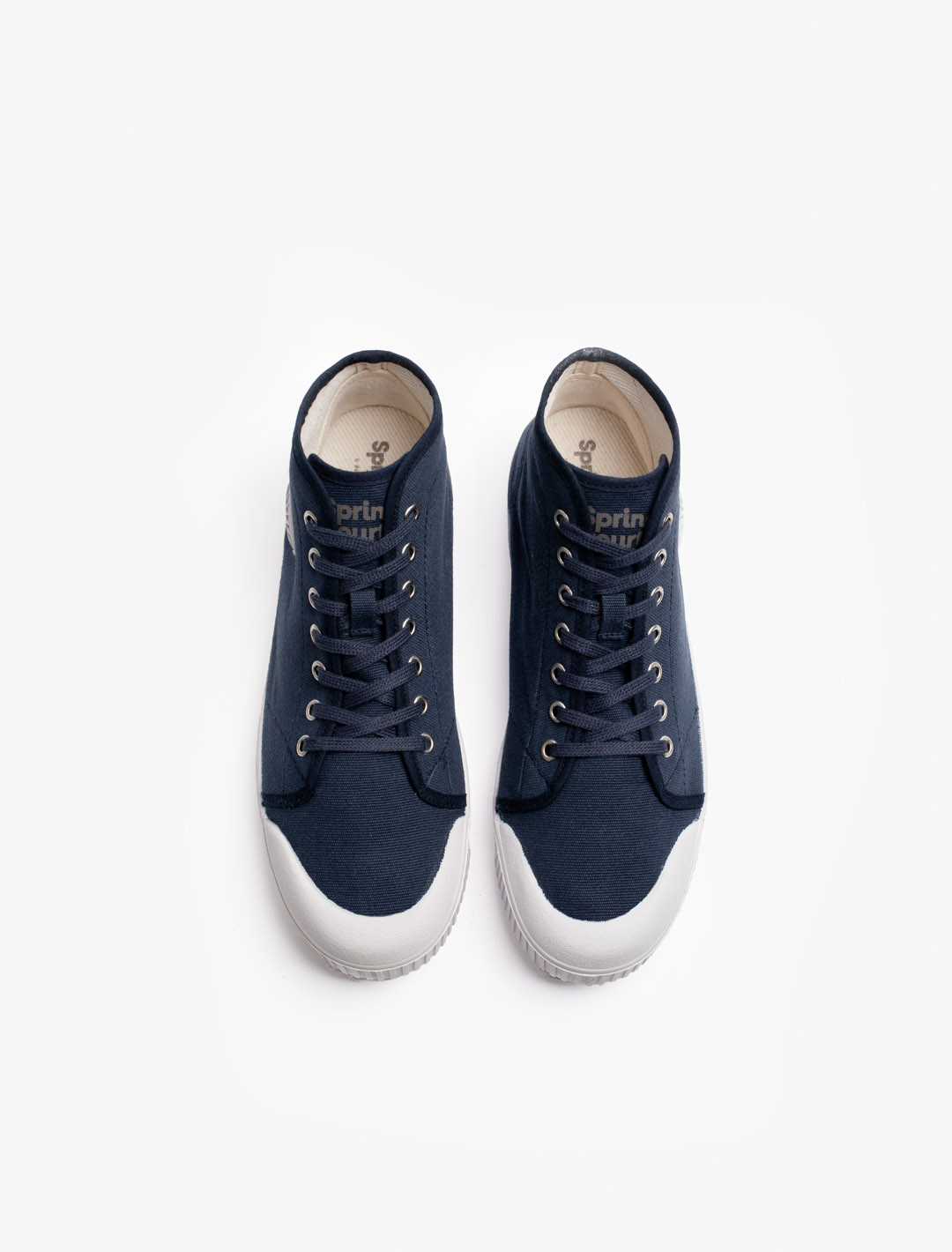 Basket Spring Court B2 en coton bleu marine - vue du dessus