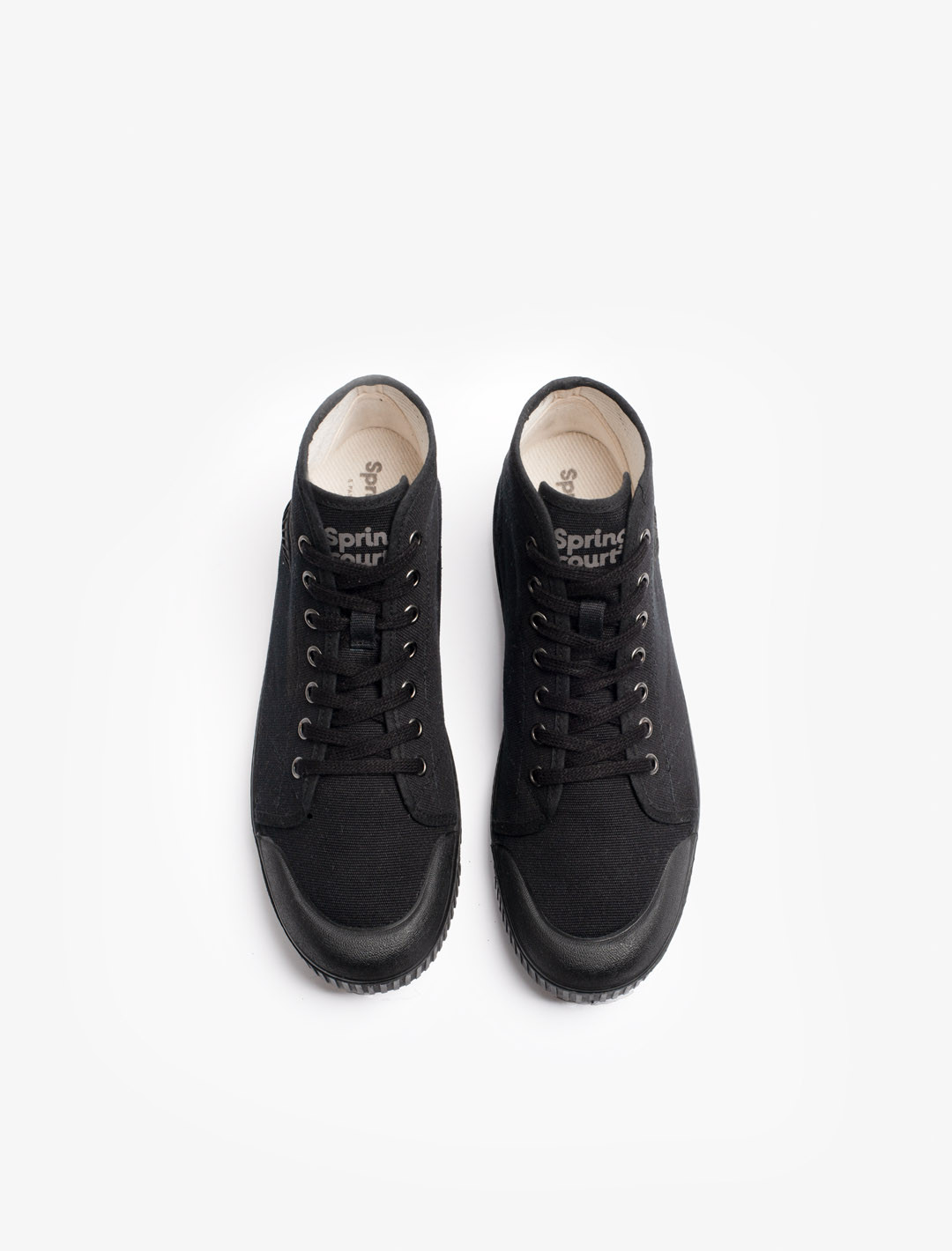 Spring Court B2 black cotton sneakers – top view
