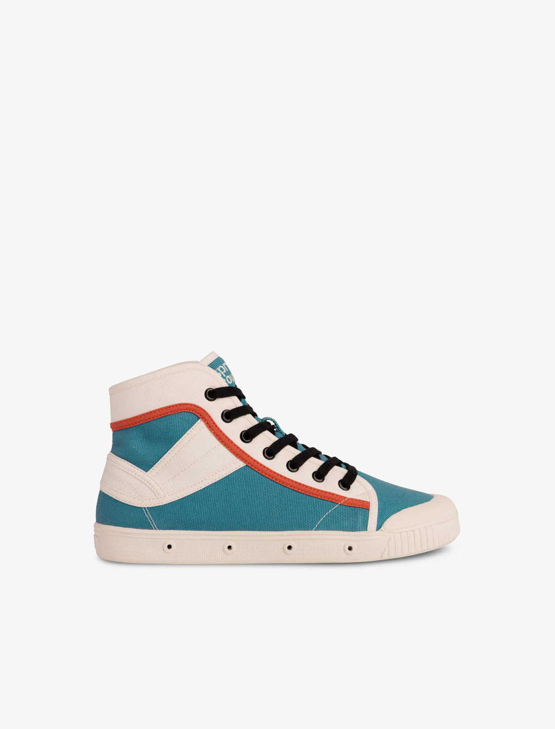 Spring Court S2 sneakers in ecru and blue cotton – side view