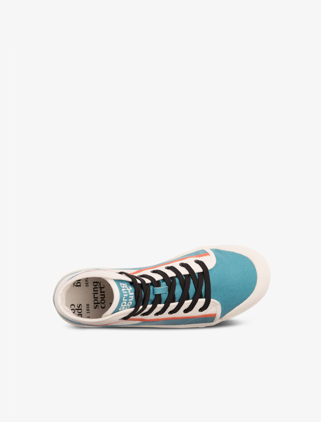 Spring Court S2 sneakers in ecru and blue cotton – top view