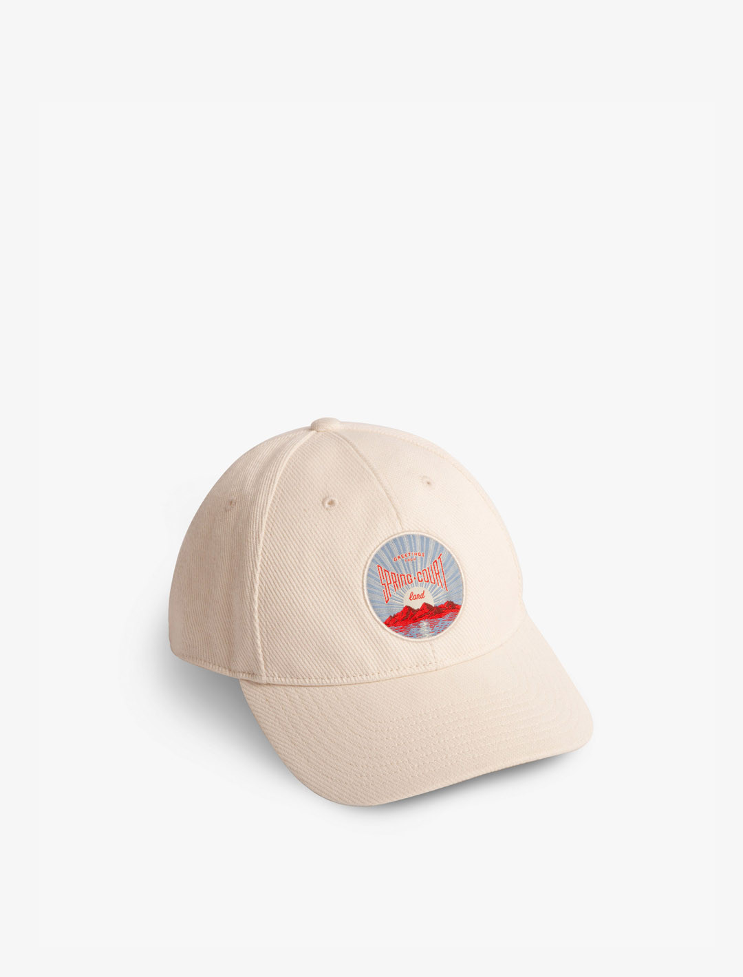 Spring Court cap in ecru cotton – three-quarter view