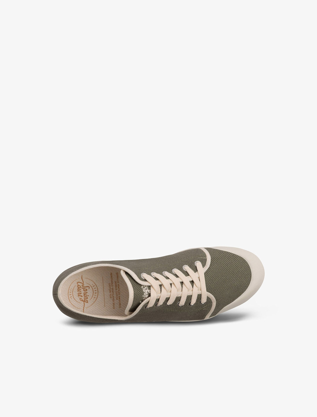 Spring Court G2 heavy twill in khaki - top view