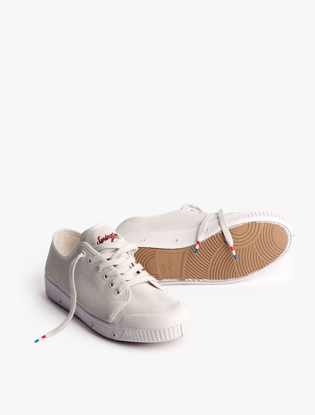 Spring Court G2 suede trainers in white – overview