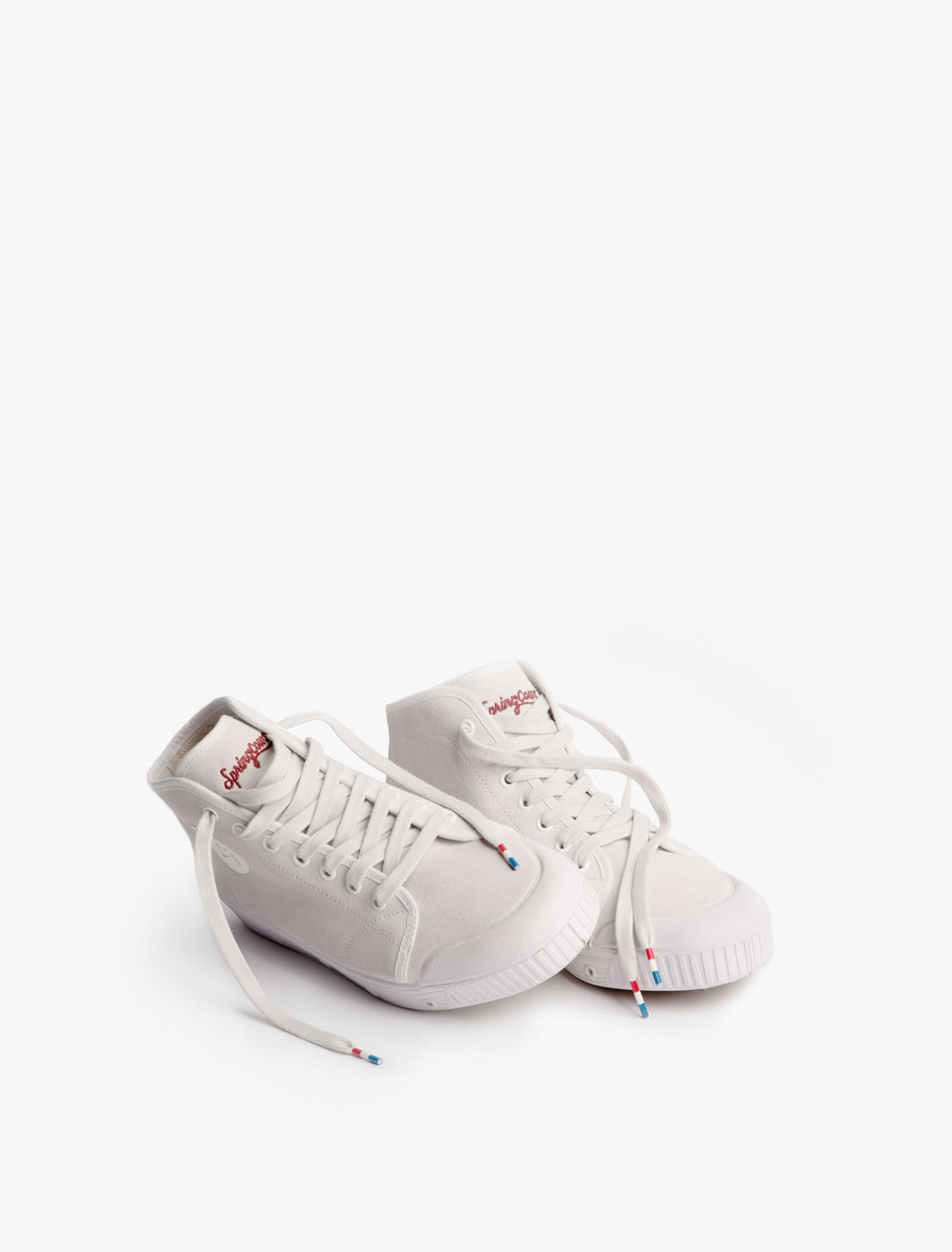 Spring Court B2 suede trainers in white - front view