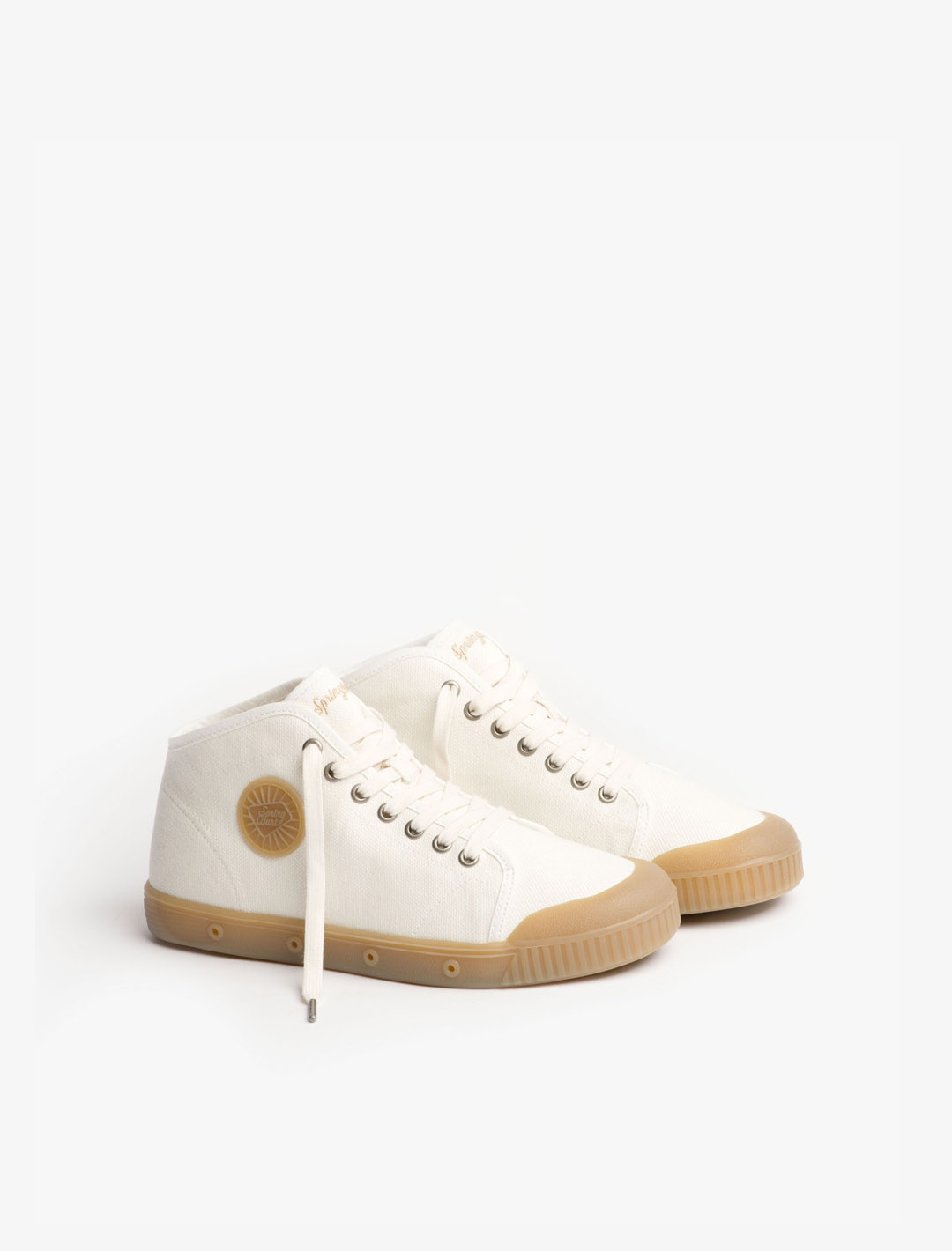 Spring Court B2 white cotton sneakers – three-quarter view