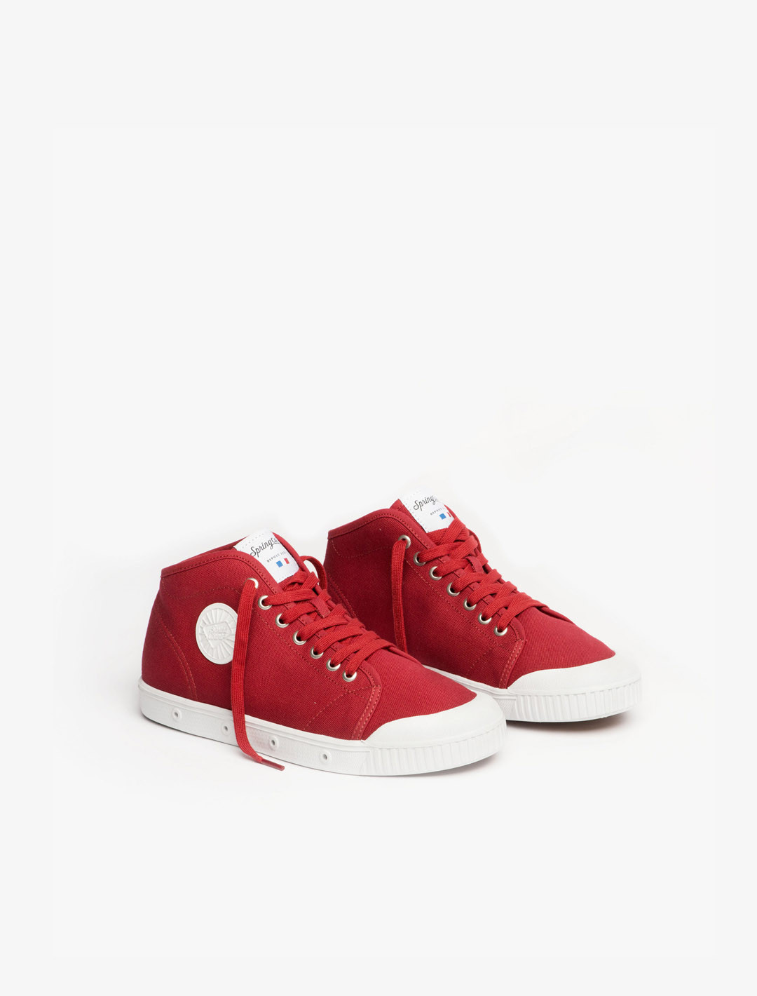 Spring Court B2 red cotton sneakers – three-quarter view