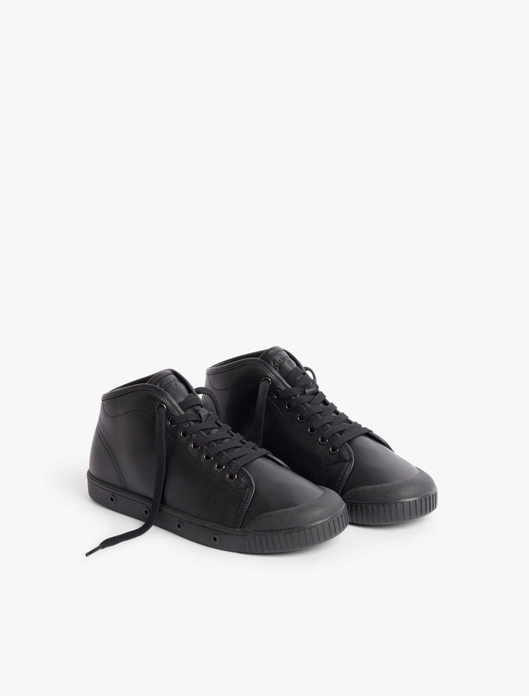 Spring Court B2 black leather sneakers – three-quarter view