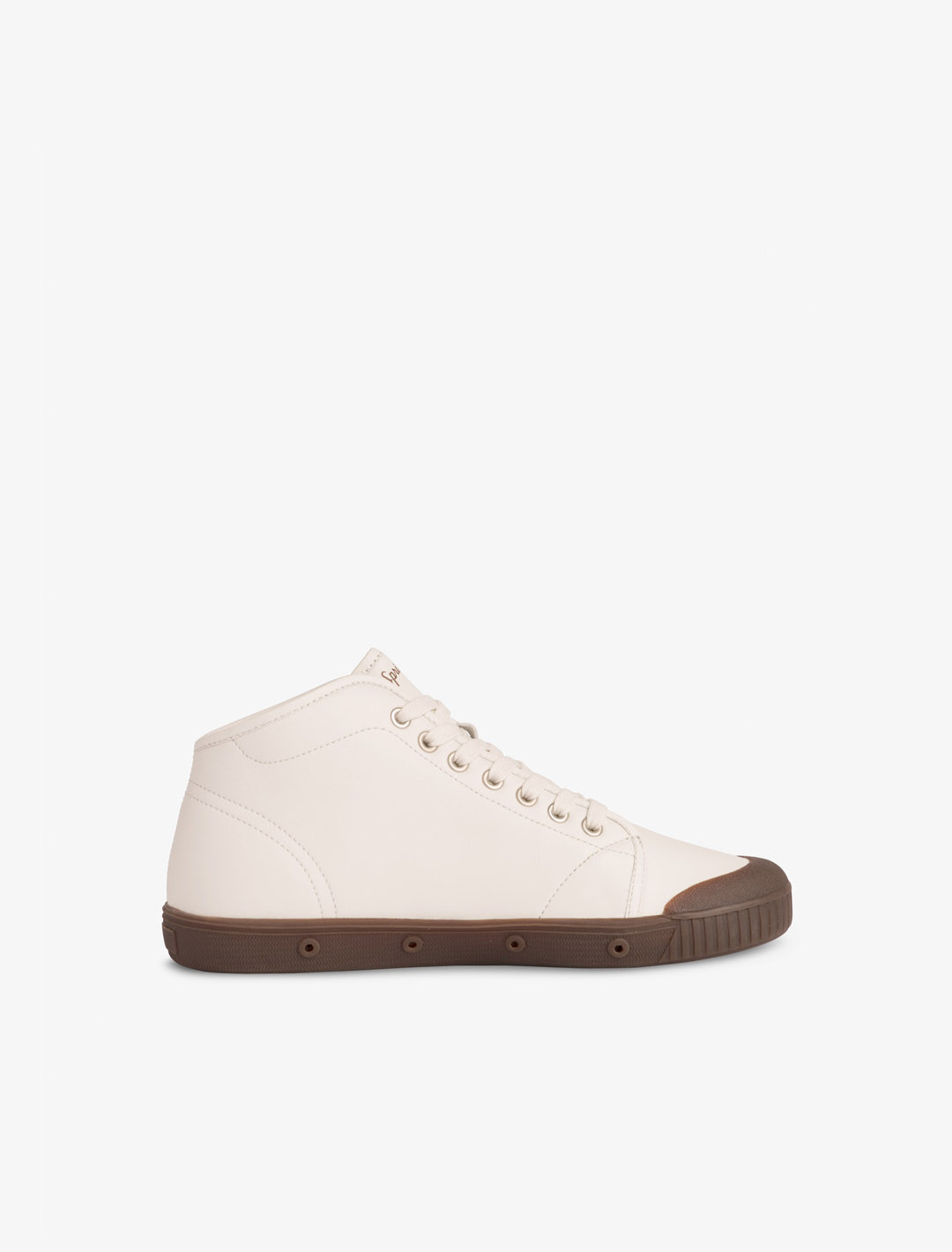 Spring Court B2 ecru leather with gum sole sneakers – inner side view