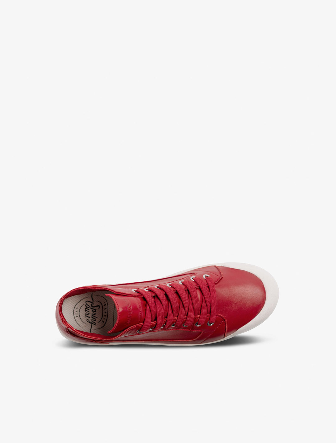 Spring Court M2 leather basket in red - top view