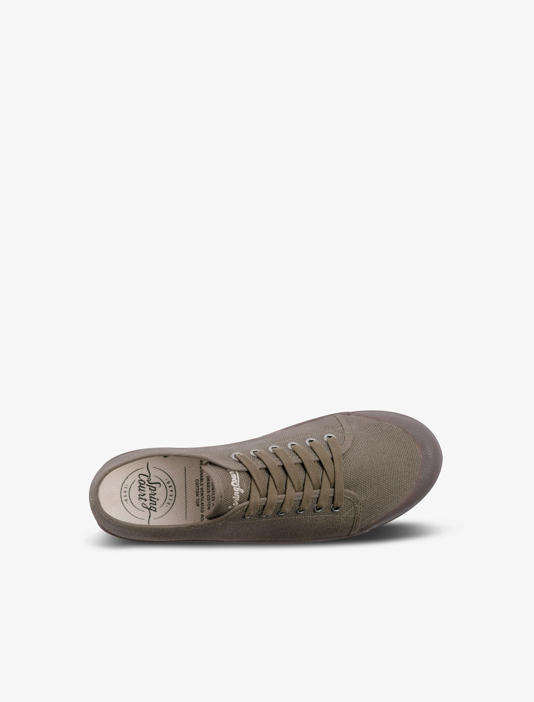 Spring Court G2 khaki cotton sneakers – top view