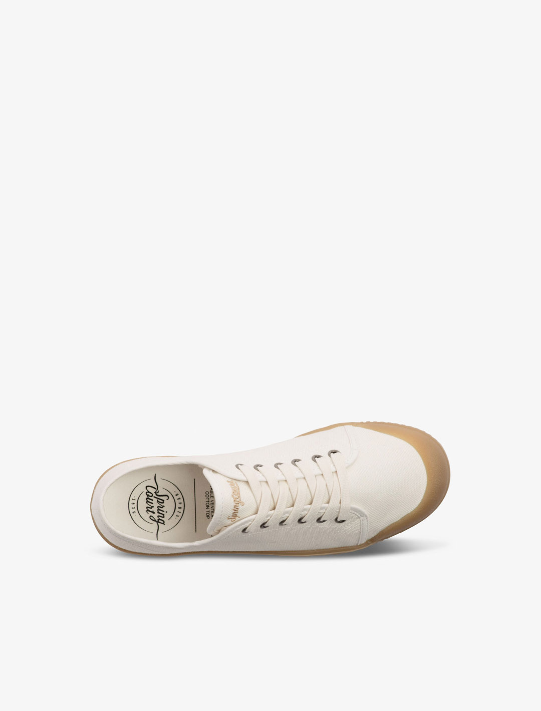 Spring Court G2 white cotton sneakers – top view