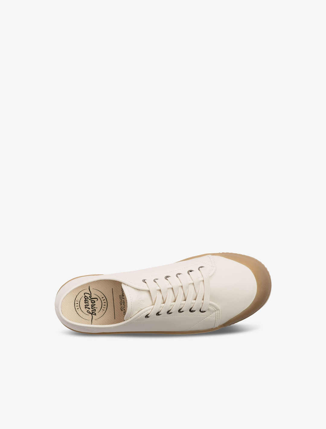 Spring Court G2 leather basket in off-white - top view