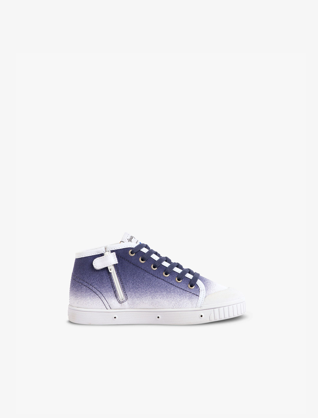 Spring Court B2 kids’ blue cotton sneakers – inner side view
