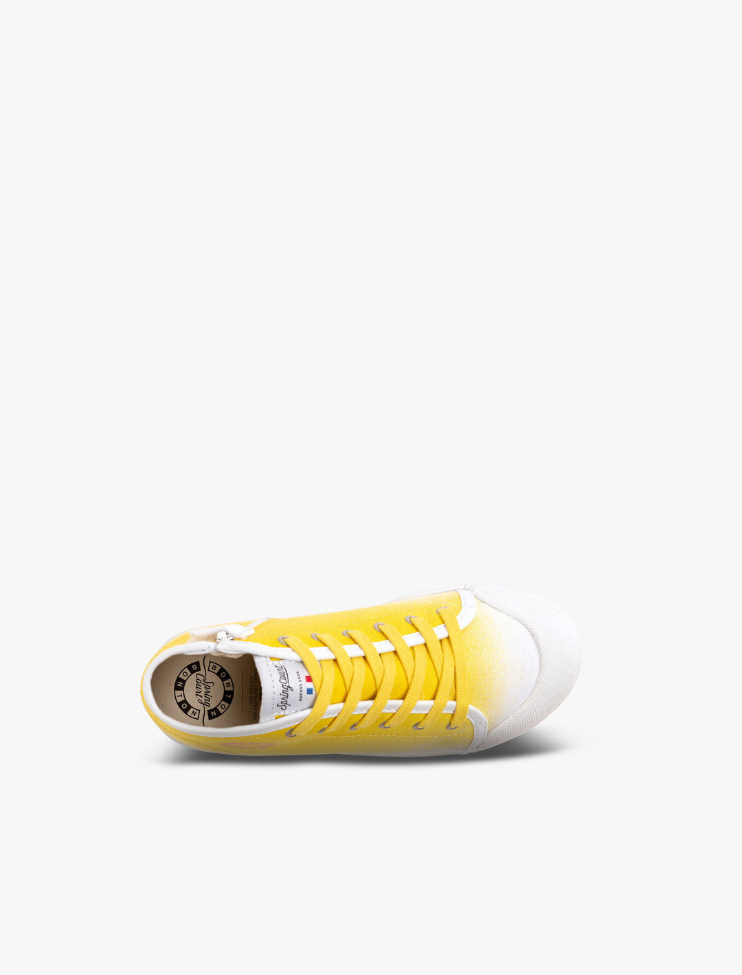 Spring Court B2 kids’ yellow cotton sneakers – top view