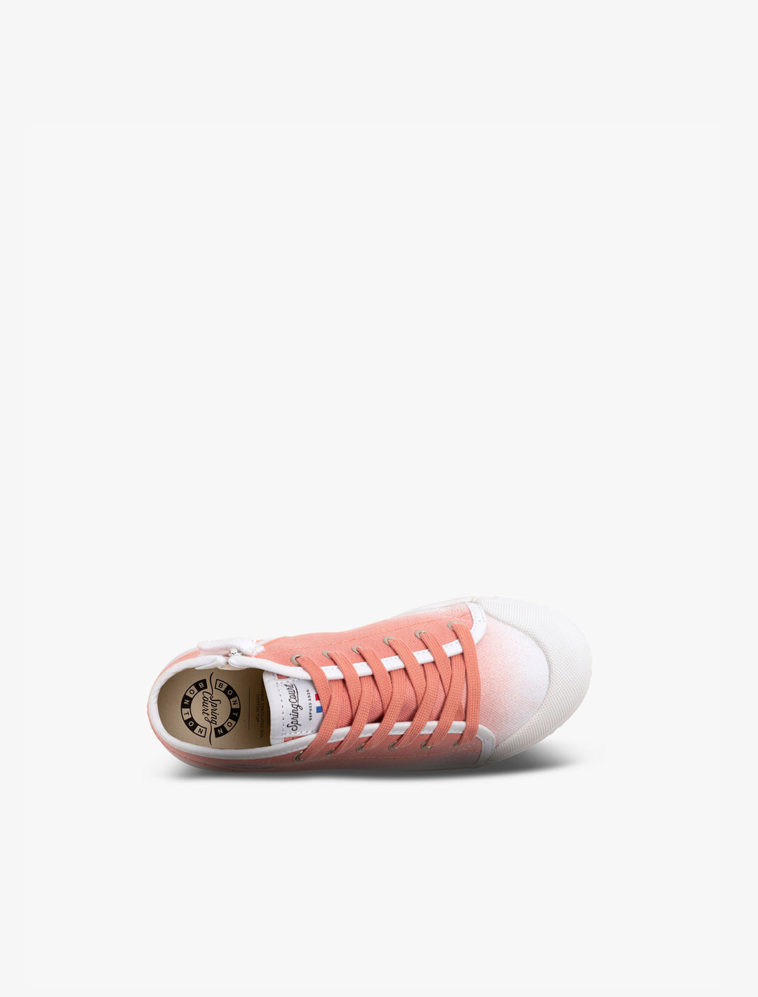 Spring Court B2 kids’ pink cotton sneakers – top view