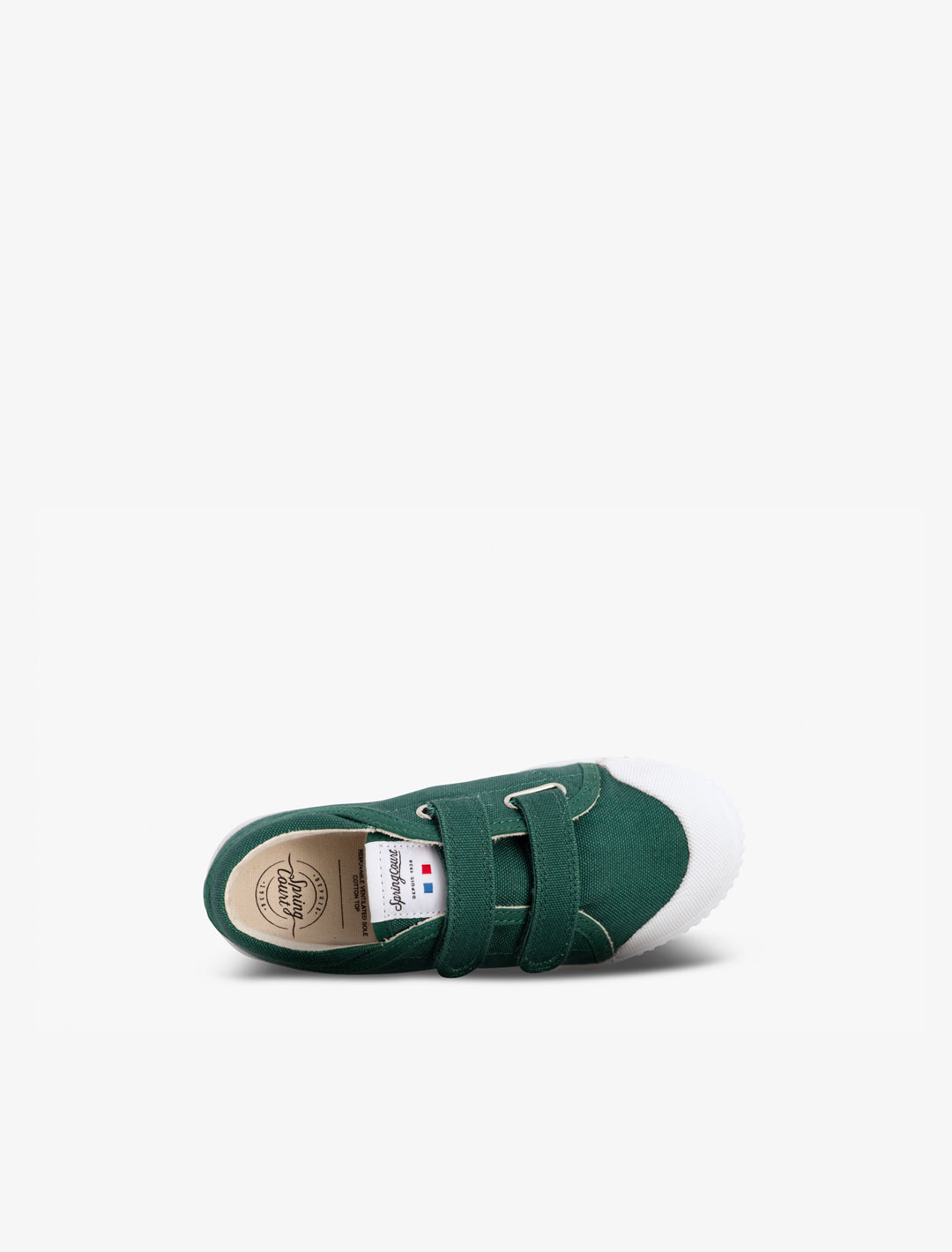 Chaussures enfant Spring Court G2 scratch coton vert – vue du dessus
